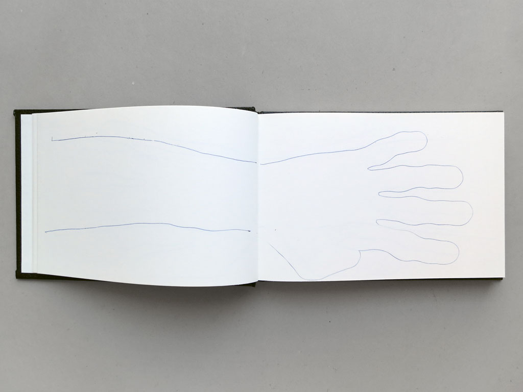 Claude Closky, ‘32 hands’, 1992, ballpoint pen on sketch pad, 200 pages, 14 x 25 cm.
